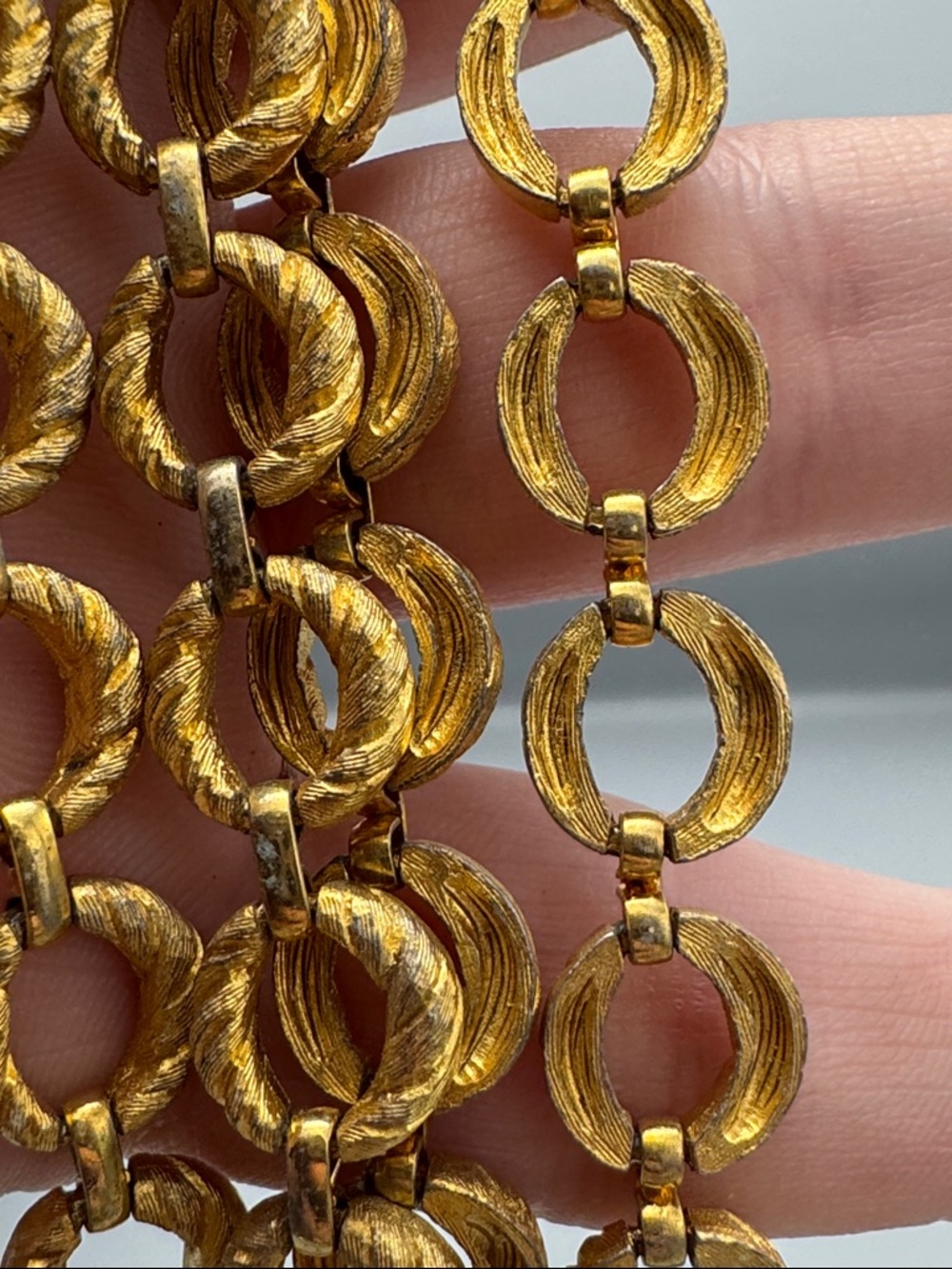 Gold Tone 2-Row Link Necklace - Picture 6 of 8